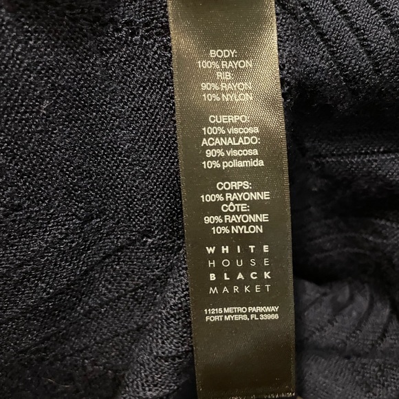 White House Black Market Lace Up Ribbed Tunic Sweater Scallop Hem Size Small - Picture 7 of 8